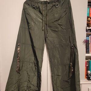 Dolls Kill Olive Wide Leg Pants